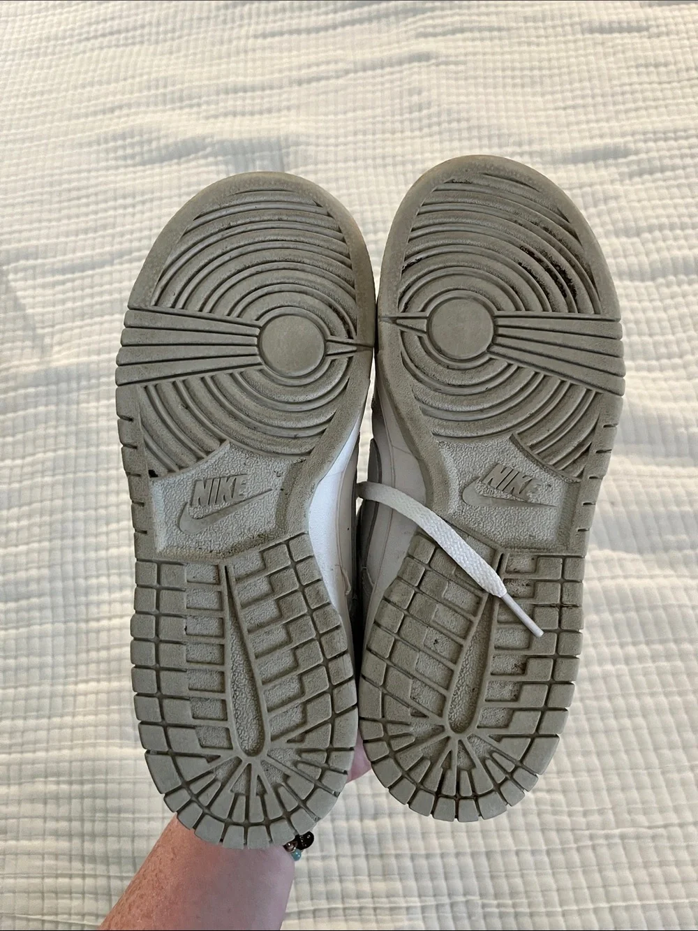 Nike Dunks White and Light Gray Athletic Sneakers
